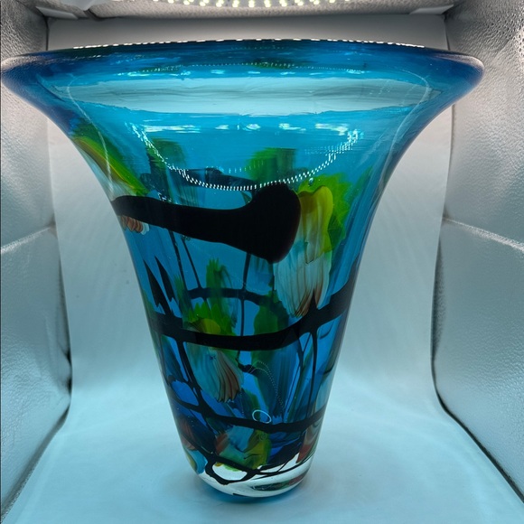 Artistic Blue Glass Vase